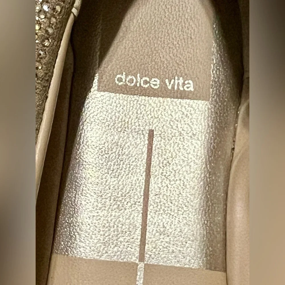 Dolce Vita Reyes Crystal Ballet Flats - Gold 9.5 NEW